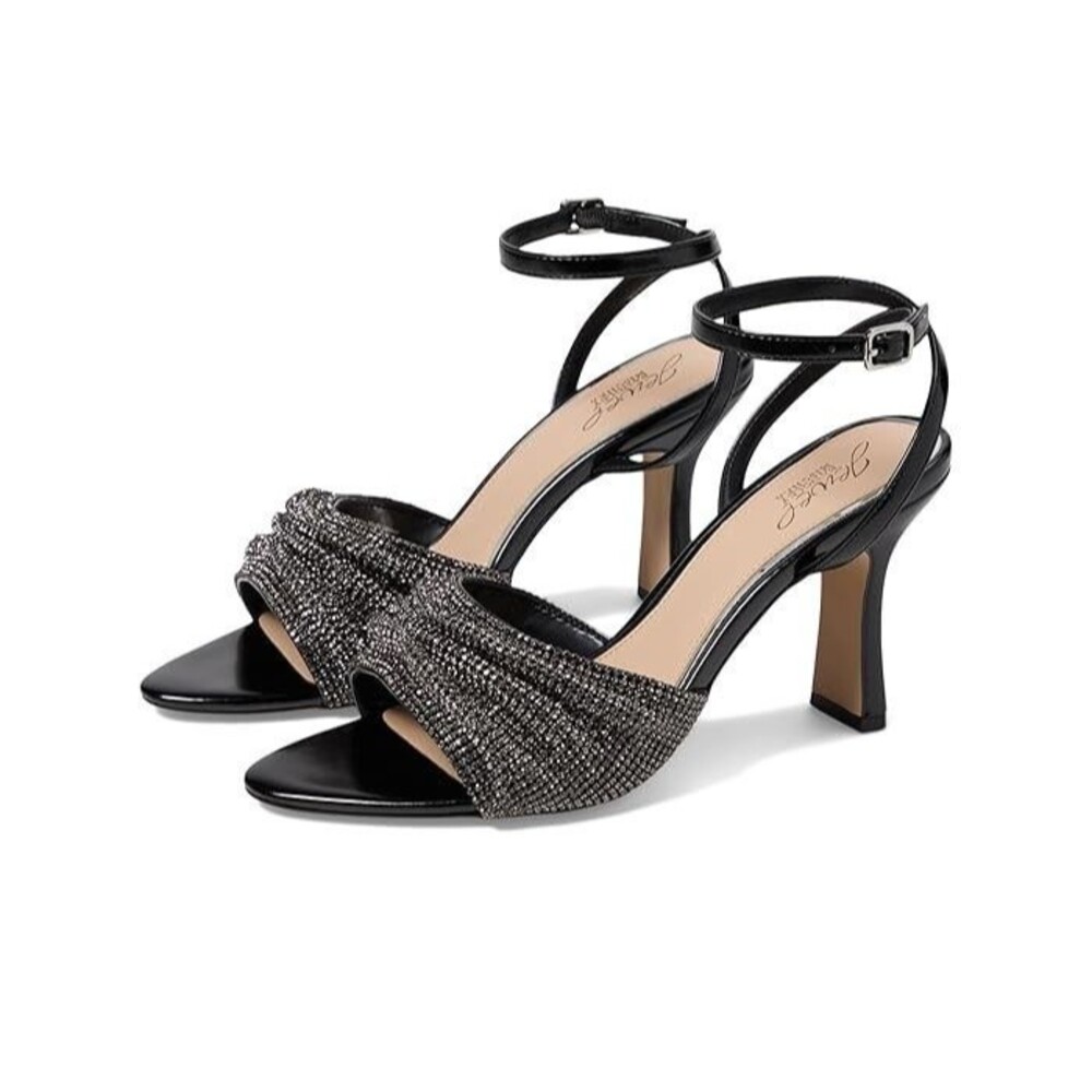 Sz 7.5 - Jewel Badgley Mischka Huntley Womens Black Jewels Evening Sandals